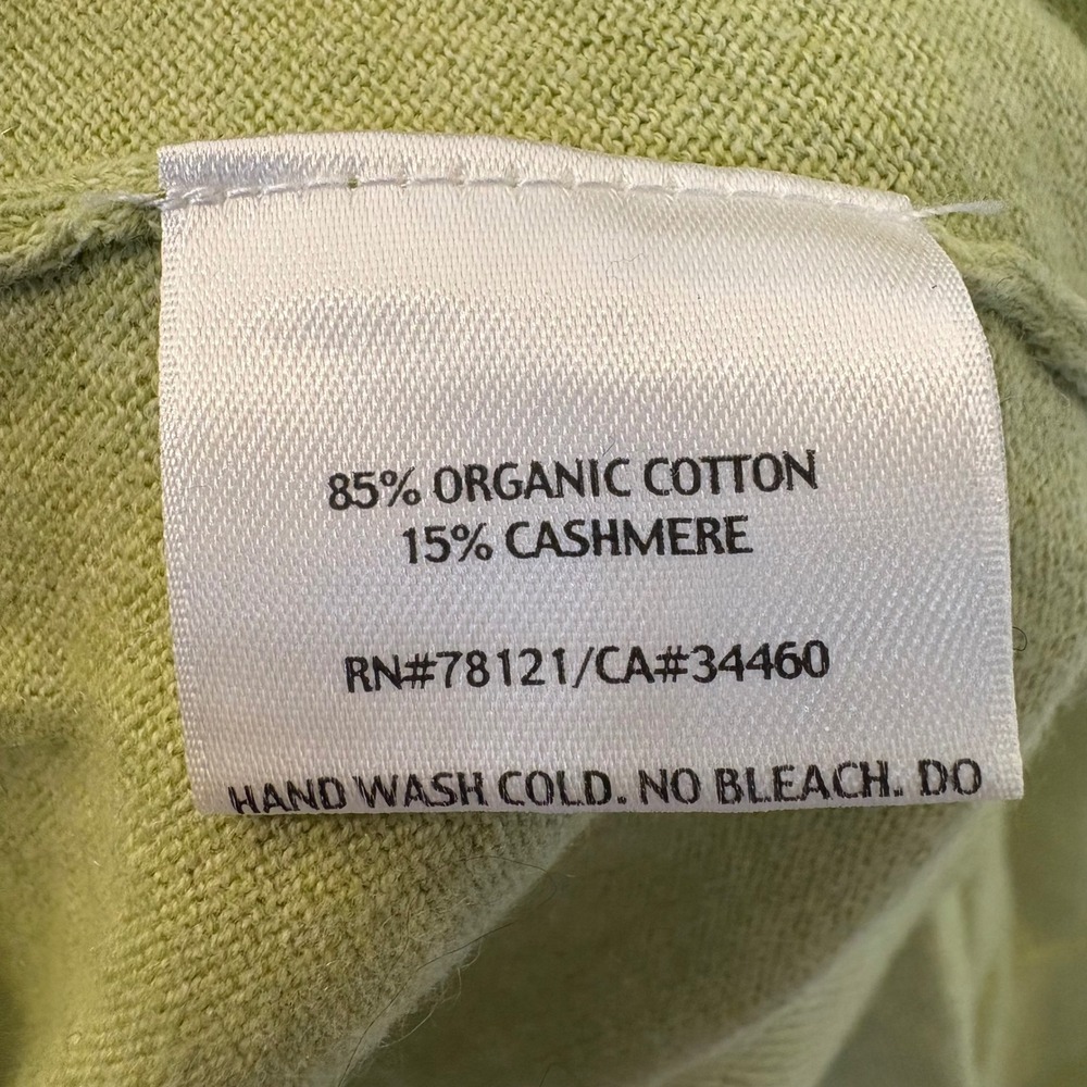 Eileen Fisher Cardigan Size Small Green Organic Cotton Cashmere - Picture 3 of 5
